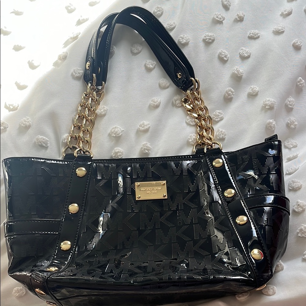 Michael Kors Black Patent Leather Tote